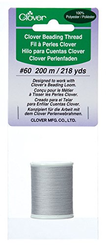 Clover 9916 Beading Thread, 60/218-Yard, Light Gray