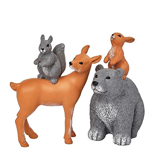 Blossom Bucket Animals Bear with Bunny & Deer with Squirrel, Set of 2