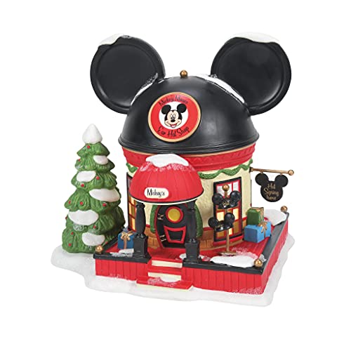 Department 56 Disney Village Mickey Mouse Ear Hat Shop, Village, 7.48-inch Height