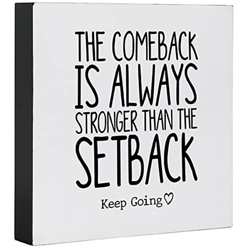 Carson Home 24939 Keep Going Collection Kick Cancer Square Sitter with Tag, 6-inch Height