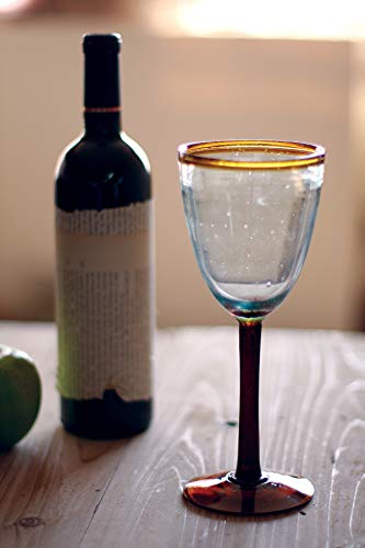 Kalalou Wine Glass with Amber Trim