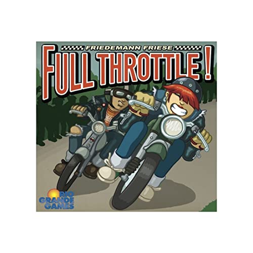 Rio Grande Games: Full Throttle - Moped Racing Betting Card Drafting Boardgame, 2-6 Players, Ages 14+, 30-60 Min, Multicolor