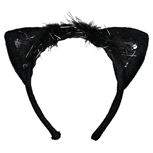 amscan Fancy Black Cat Ears Headband