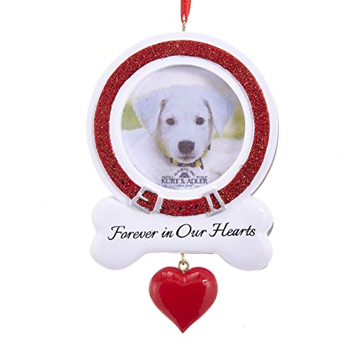 Kurt Adler "Forever in Our Hearts Dog Picture Frame Ornament for Personalization