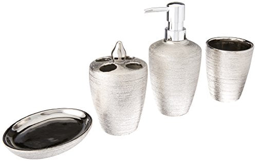 Sigma SLC Silver Shimmer Bath Accessory Set 3.25x3.25x7.12‚Äù