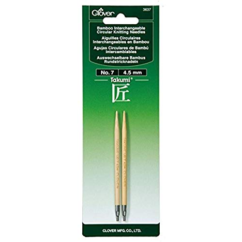Clover 3637 Needlecraft Takumi No.7 Bamboo Interchangeable Circular Knitting Needles