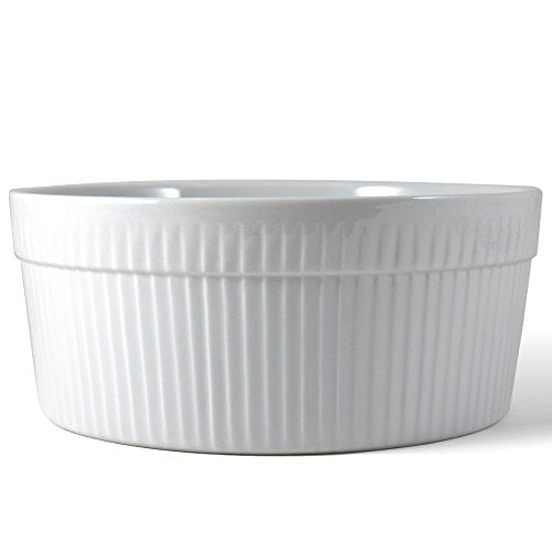 Omniware White Porcelain Souffle Dish, 1.75 Quart