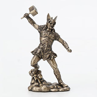 Unicorn Studio Veronese Design 4 1/2" Thunder God Thor Norse Viking Figurine Painted Resin Miniature Statue