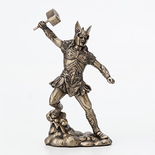Unicorn Studio Veronese Design 4 1/2" Thunder God Thor Norse Viking Figurine Painted Resin Miniature Statue