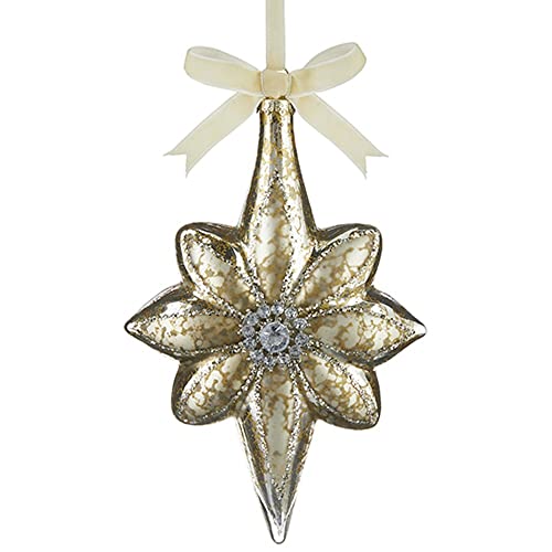 RAZ Imports 4220920 North Star Ornament, 6.5-inch Height, Glass