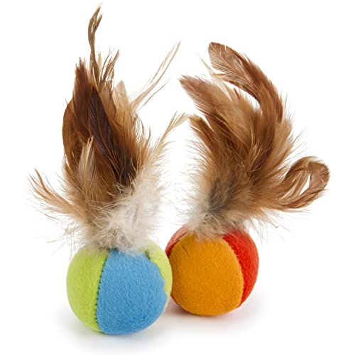 Worldwise SmartyKat Flutter Ball Cat Toy Feather Ball 2 Pack