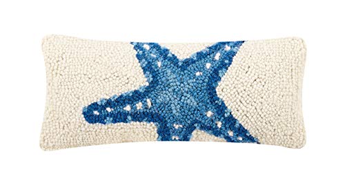 Peking Handicraft 30TG447C05OB Blown Filled Hook Throw Pillow, 12-inch Length, Wool and Cotton (Sea Star)