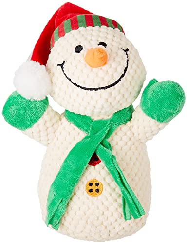 Pet Lou Holiday Squeak Corduroy Plush Dog Toys ,8-Inch CHR Snowman