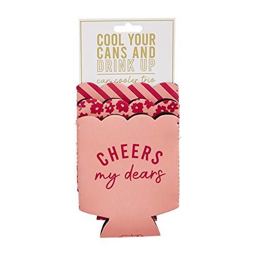 Mud Pie Can Cooler Trio, Peach, 5.25" x 4.25", Foam