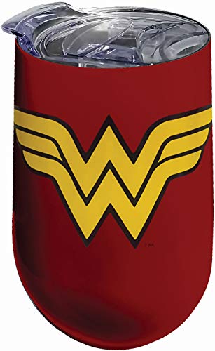 Spoontiques 16952 Wonder Woman Logo Stainless Tumbler, One Size, Red