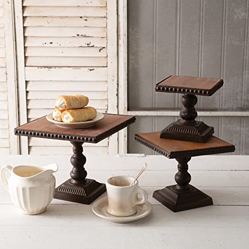 CTW Home Collection 790158 Square Dessert Stands, Set of 3