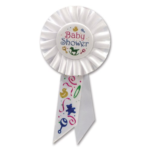 Beistle Baby Shower Rosette, 31/4 by 61/2-Inch
