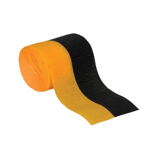 Beistle FR Black & Golden-Yellow Crepe Streamer Party Accessory (1 count) (1/Pkg)