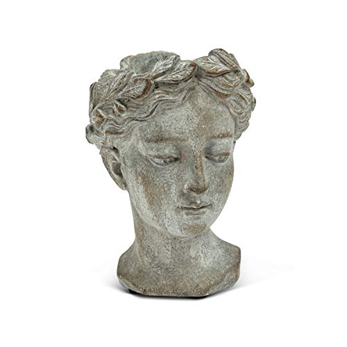 Abbott Collection  27-GODDESS-535-XS Xs Women Head Planter-6.5" H, 6.5 inches H, Grey