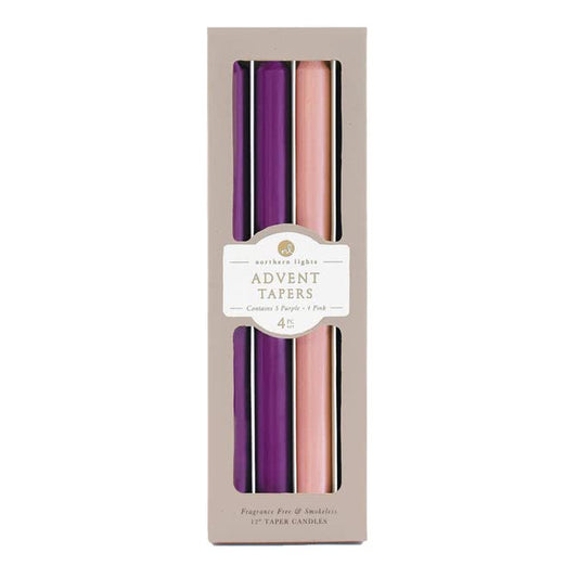 Northern Lights Advent Taper Candle, Set of 4, 12-inch Height, Christmas Decoration