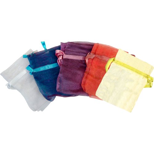 Kheops International Organza Bags Plain Assorted Colors (pack of 12)