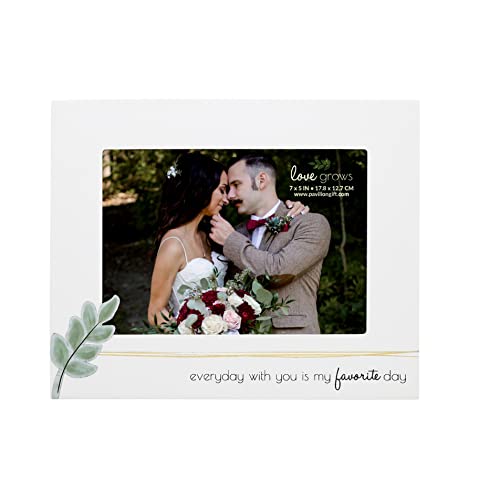 Pavilion Gift Company - Favorite Day MDF Picture Frame - Wedding Picture Frame, Anniversary Frame, Holds 5 x 7-inch Photo, 1 Count, 9 x 7.25 inches Overall in Size