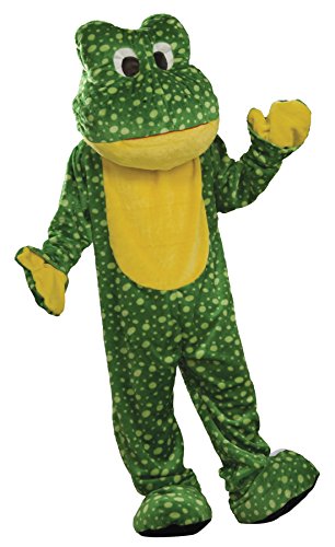Forum Novelties Deluxe Plush Frog Mascot Costume, Green, One Size