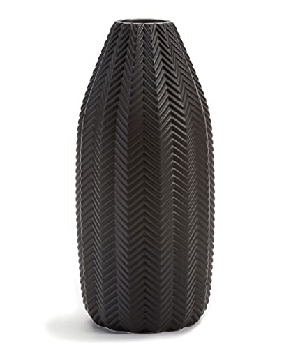 Giftcraft Textured Black Vase - Large