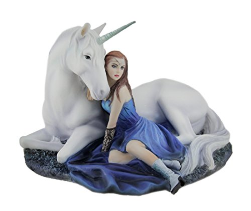 Unicorn Studio Veronese Design Anne Stokes Blue Moon Unicorn Hand Painted Fantasy Statue