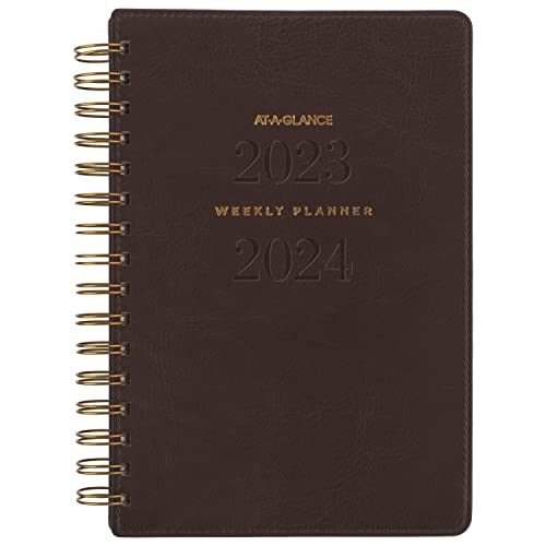 ACCO (School) AT-A-GLANCE 2023-2024 Planner, Weekly & Monthly Academic, 5-1/2" x 8-1/2", Small, Signature Collection, Brown (YP200A25)
