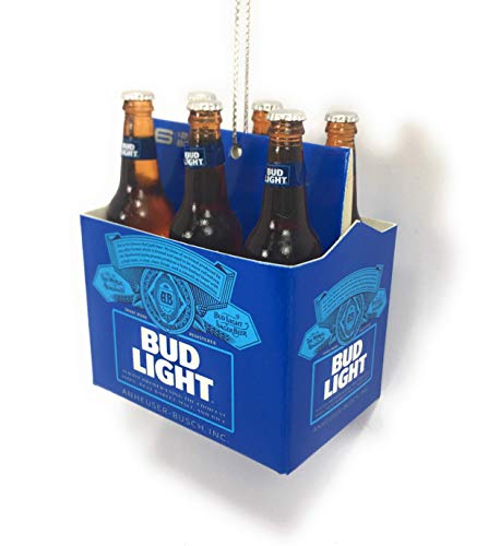 Kurt Adler Budweiser Bud Light Six-Pack Miniature Christmas Ornament