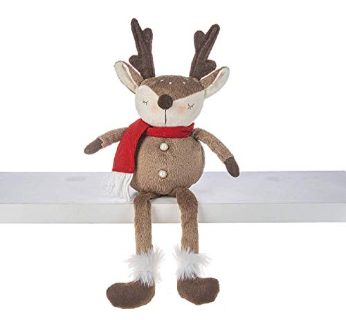 Ganz MX181182 Reindeer Shelf Sitter, 15-inch Height, Polyester and Sand