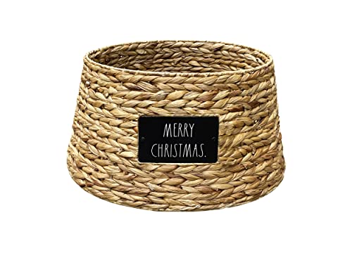 DesignStyles Rae Dunn Christmas Tree Collar - Base Decoration to Cover Artificial Christmas Tree Stand ‚Äì Natural Woven - Rustic & Farmhouse Holiday Decorations - Christmas Tree Collars for Artificial Trees
