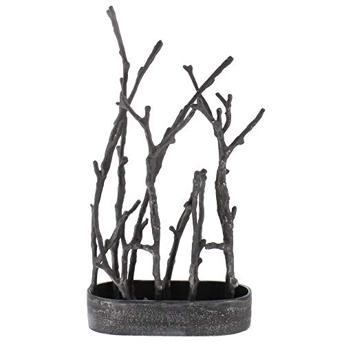 HomArt 8017-19 Sculptural Branch Vase, Metal - Oval - Nickle