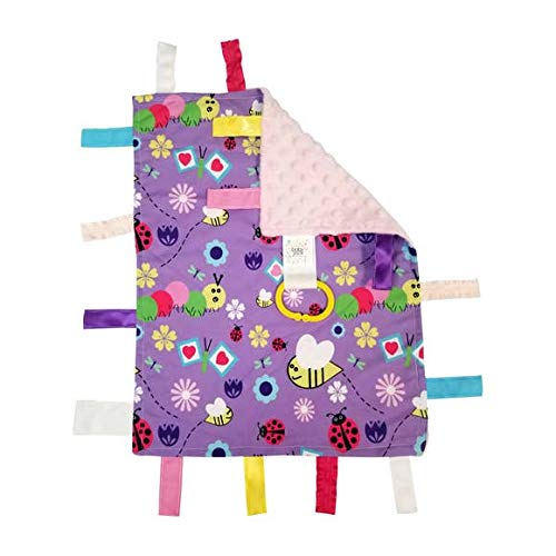 Baby Jack Sensory Lovey Blanket with Minky Dot Fabric (14 inch X 18 inch) (Garden)
