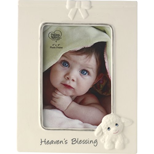 Precious Moments Heaven's Blessings Ceramic Lamb Photo Frame, Beige