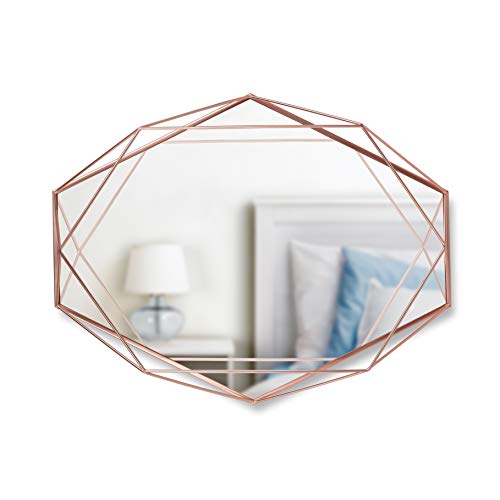 Umbra, Copper Prisma Modern Geometric Shaped Oval Mirror Wall Decor for Bedroom, Bathroom, living, Dining Room