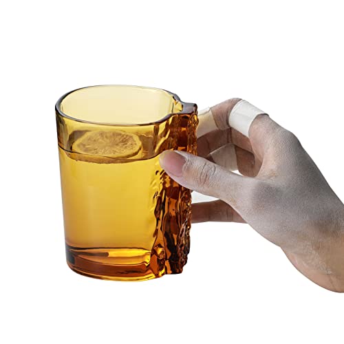 EVEREST GLOBAL Coffee Mug Deep Amber Climber Mug With Pinch Hold 13.3 oz Finger Training Great Gifts Ideal For Rock Climber.