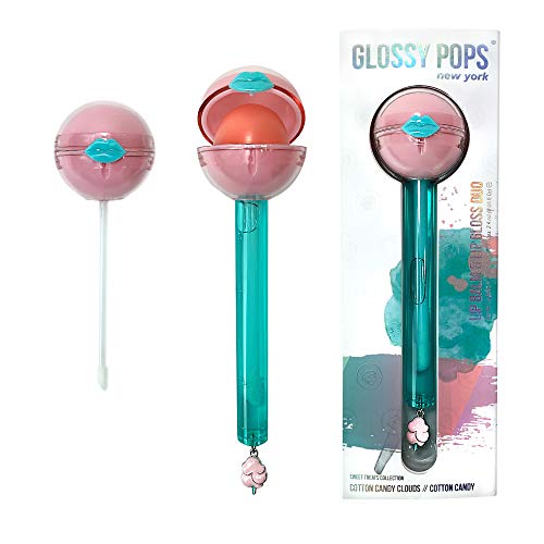 Glossy Pops Scented Clear Lip Balm & Clear Lip Gloss Combo | Sweet Treat Collection (Cotton Candy Clouds - Candy Scent), 1 count