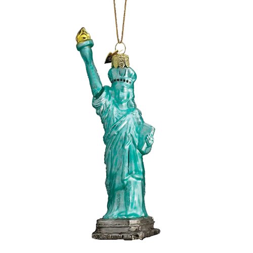 Kurt Adler 5-1/2-Inch Noble Gems Glass Statue of Liberty Ornament