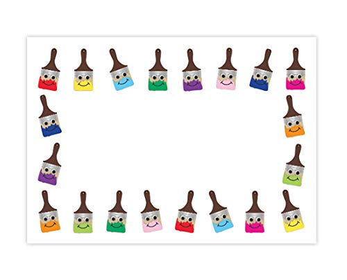 Hygloss Products Happy Paintbrushes Self Adhesive Kids Name Tags ‚Äì 3.5 x 2.5 Inch, 36 Pack