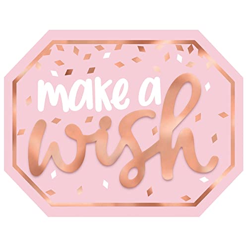 Amscan Metallic Pink"Make A Wish" Mini Message Sign - 1 Pc.
