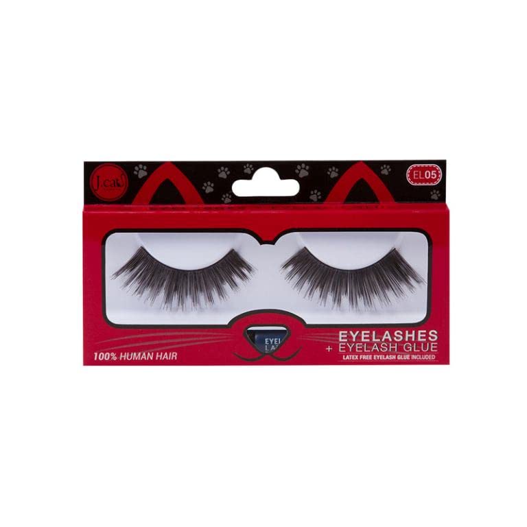 J.Cat Beauty Beauty Eyelashes + Eyelash Glue a Pack of (2 Box) (EL05)