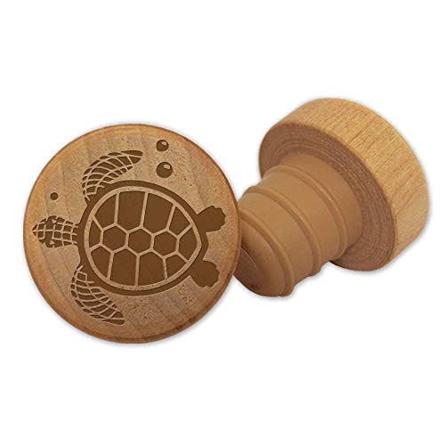 Tangico 99112 WineO Sea Turtle Wine Stopper, Wood