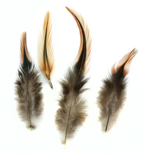 Midwest Design Touch of Nature Strung Furnace Saddle Hackle Feathers for Arts and Crafts, 3gm