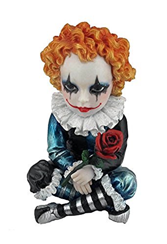 Unicorn Studio US 4.75 Inch Poly Stone Cosplay Kids Jester Holding A Rose Figurine