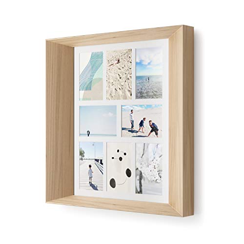 Umbra Lookout Angular Square Picture Frame for Desktop and Wall, Natural