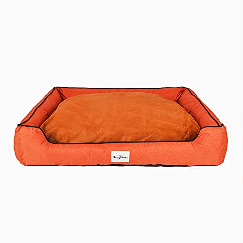 HugSmart Pet Dog Bed, Rectangle Reversible Lounge Bed for Large Dogs√î¬∫√•Machine Washable Bed with Removeable Cover and Tough Lining (Season, Large)