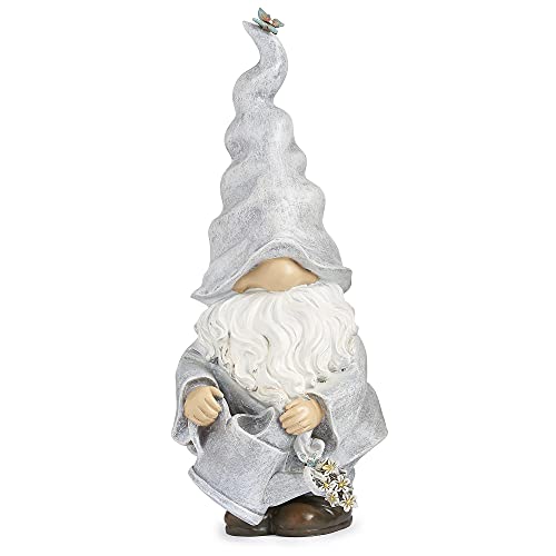 Roman Garden - Gnome with Watering Can Statue, 13.75" H, Garden Collection, Resin and Stone, Decorative, Garden Gift, Home Outdoor Decor, Durable, Long Lasting