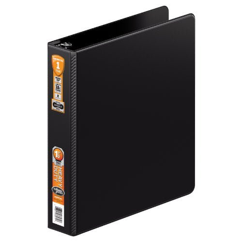 ACCO (Office) Wilson Jones Heavy Duty Round Ring Binder with Extra Durable Hinge, 1.5-Inch, Black (W364-34NB)
